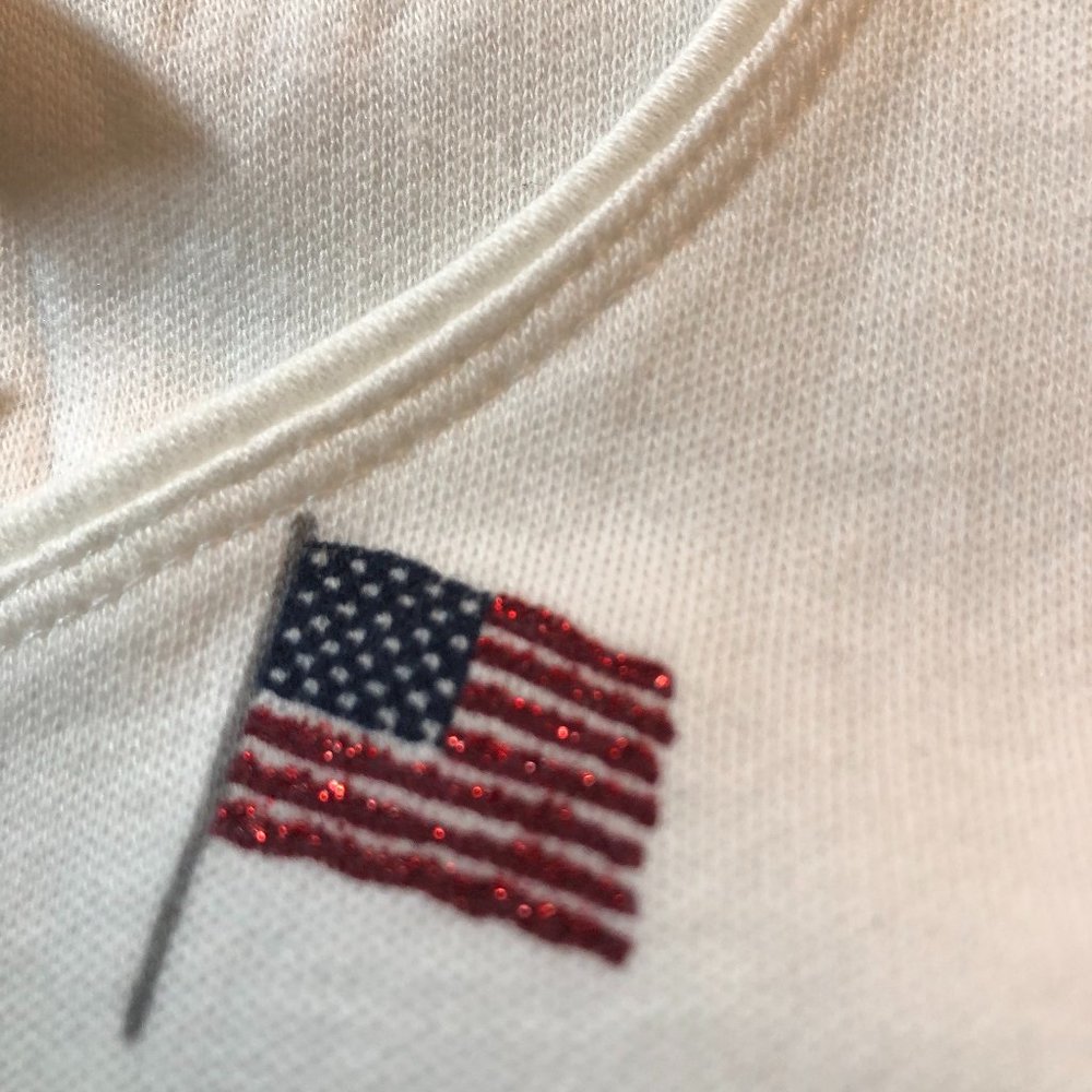 White T-shirt with American Flags
